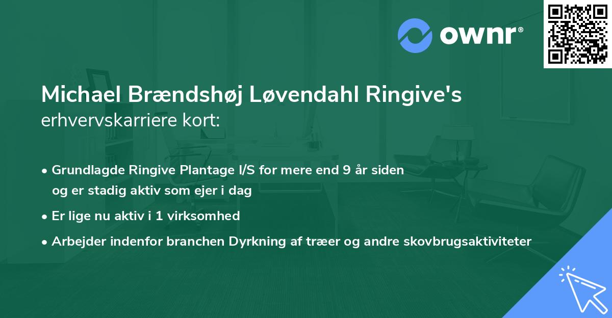 Michael Brændshøj Løvendahl Ringive's erhvervskarriere kort