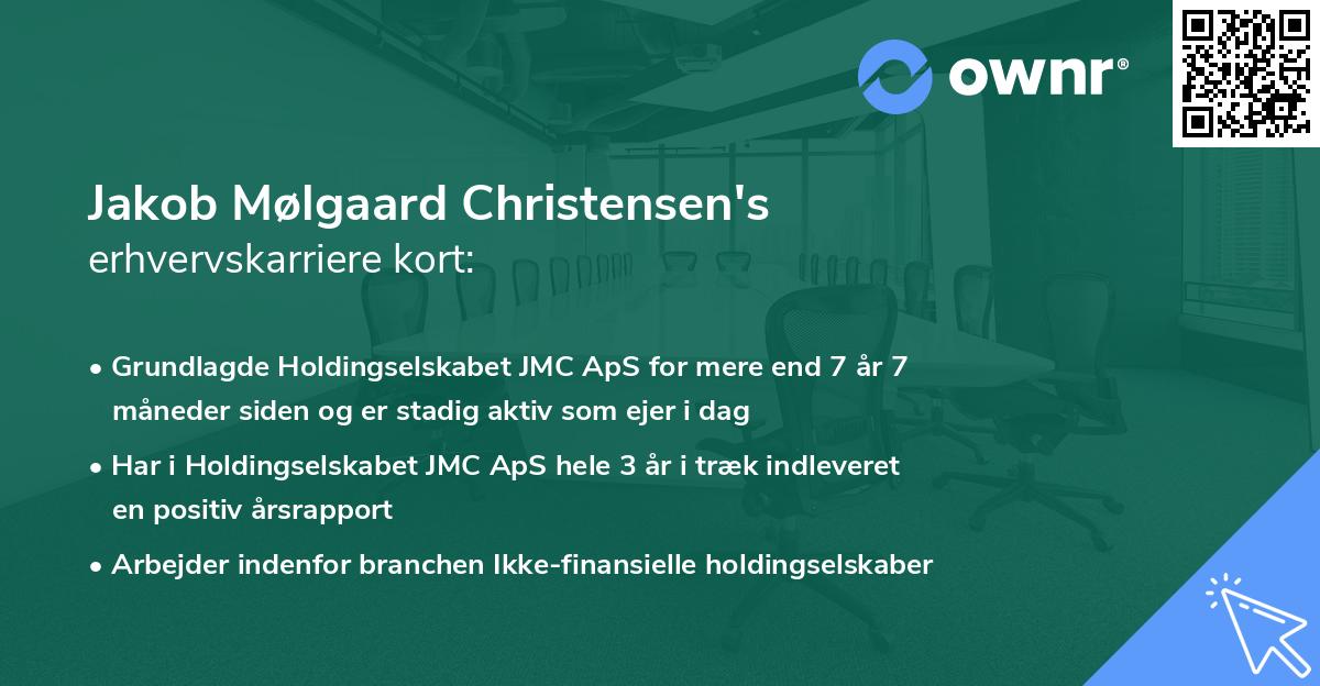 Jakob Mølgaard Christensen's erhvervskarriere kort