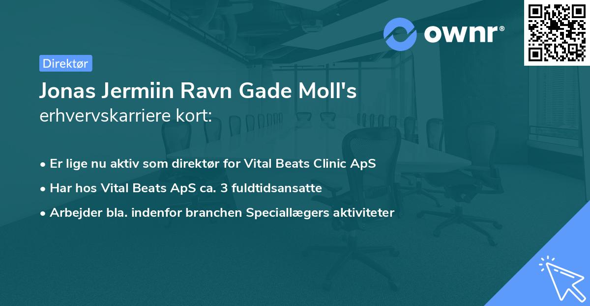 Jonas Jermiin Ravn Gade Moll's erhvervskarriere kort
