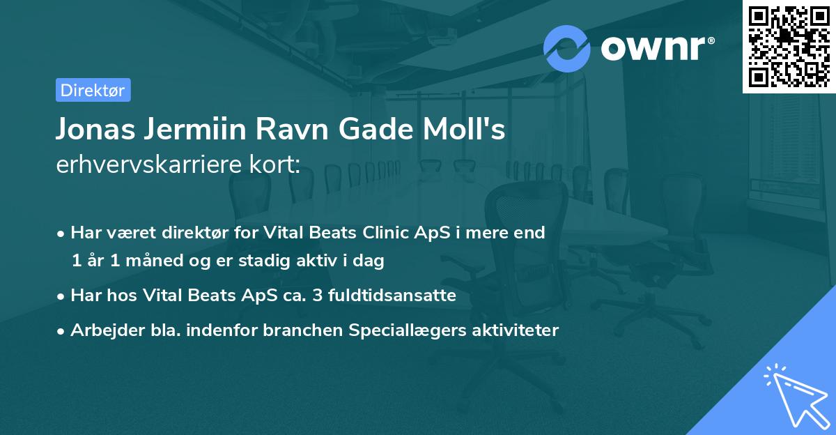 Jonas Jermiin Ravn Gade Moll's erhvervskarriere kort