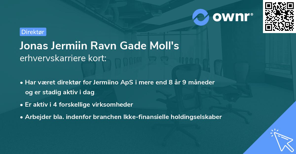 Jonas Jermiin Ravn Gade Moll's erhvervskarriere kort