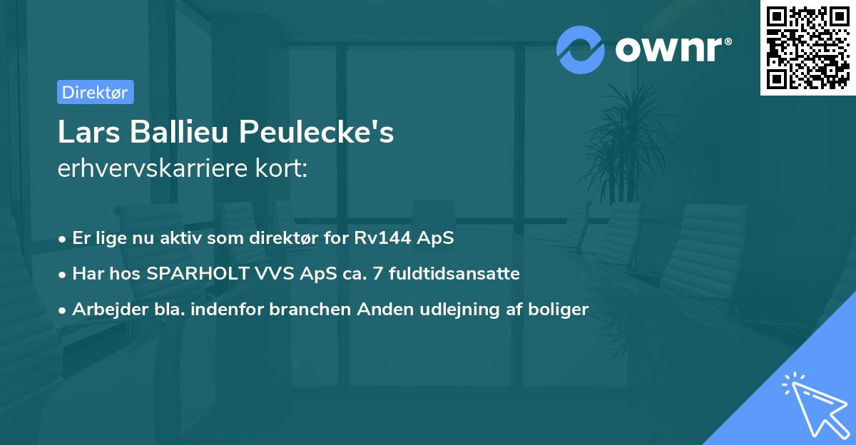 Lars Ballieu Peulecke's erhvervskarriere kort