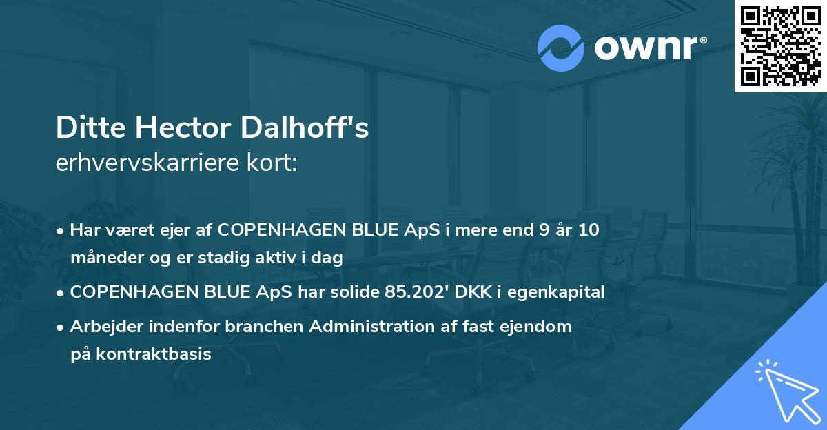 Ditte Hector Dalhoff's erhvervskarriere kort