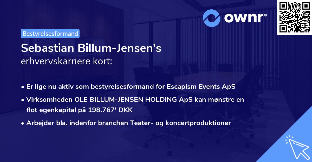 Sebastian Billum-Jensen's erhvervskarriere kort