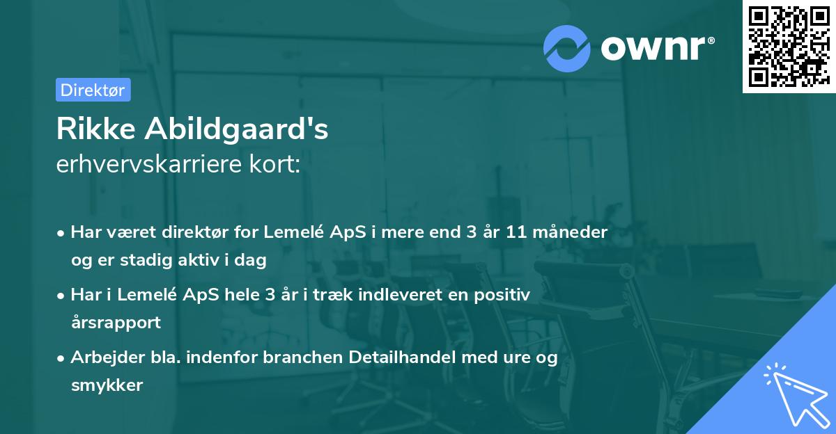 Rikke Abildgaard's erhvervskarriere kort