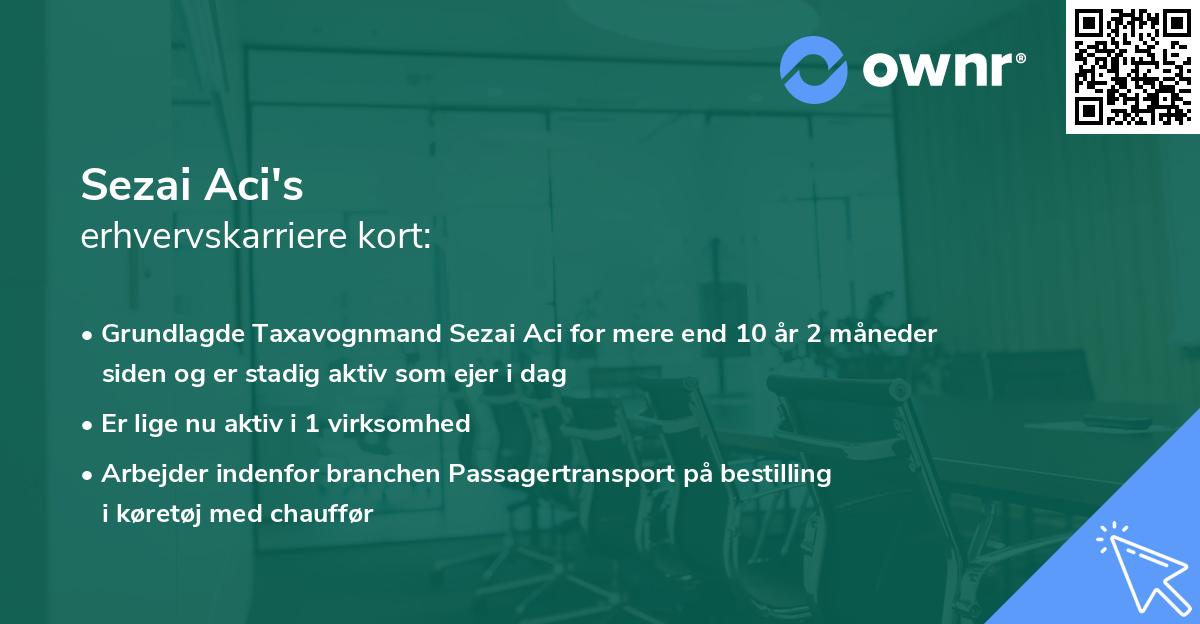 Sezai Aci's erhvervskarriere kort