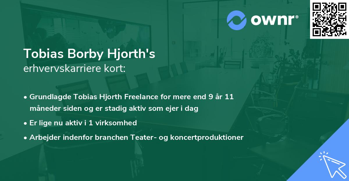 Tobias Borby Hjorth's erhvervskarriere kort