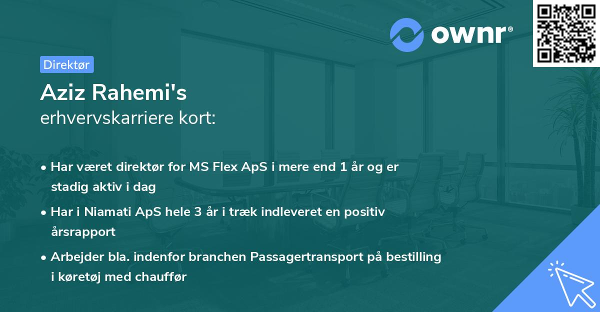 Aziz Rahemi's erhvervskarriere kort