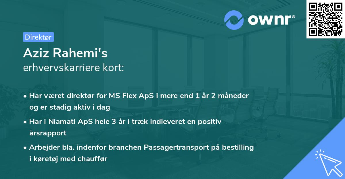 Aziz Rahemi's erhvervskarriere kort