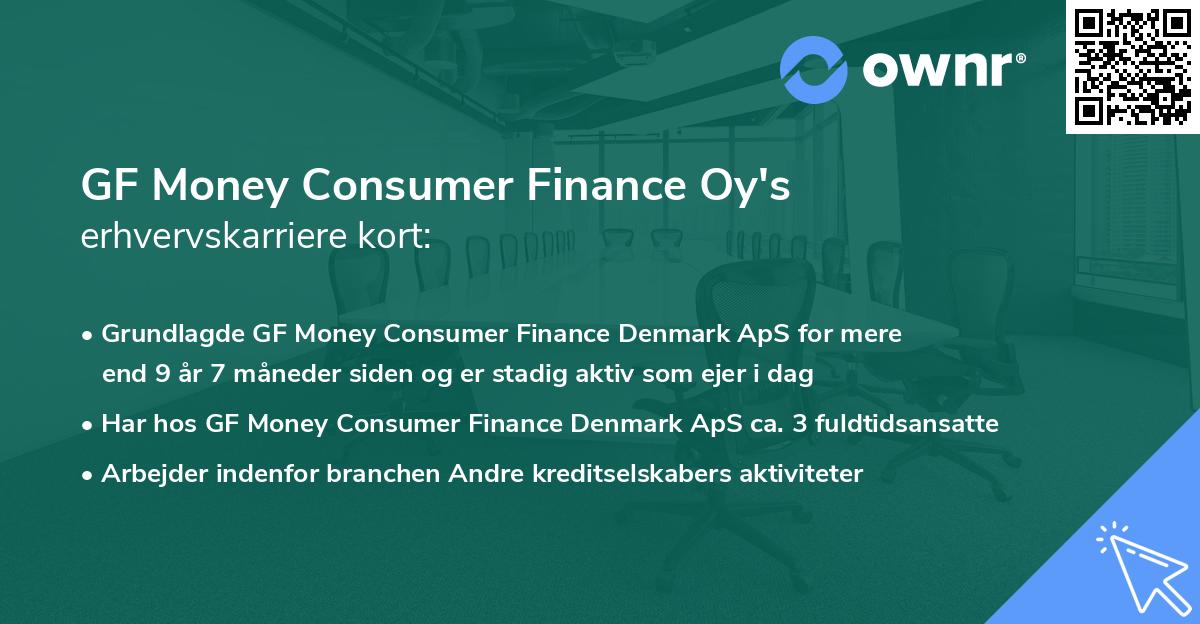 GF Money Consumer Finance Oy's erhvervskarriere kort
