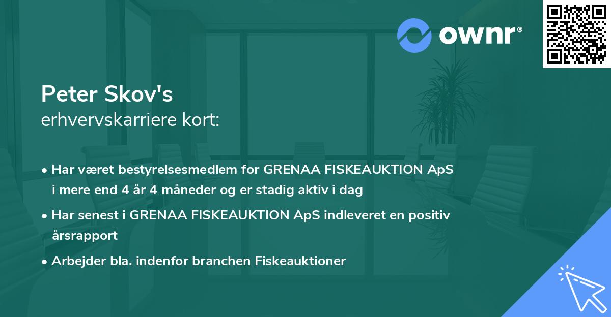 Peter Skov's erhvervskarriere kort