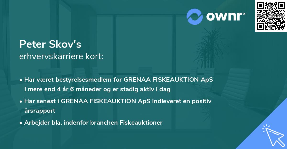 Peter Skov's erhvervskarriere kort