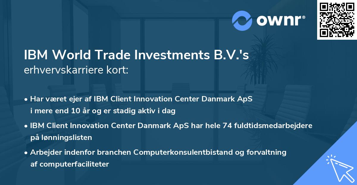 IBM World Trade Investments B.V.'s erhvervskarriere kort