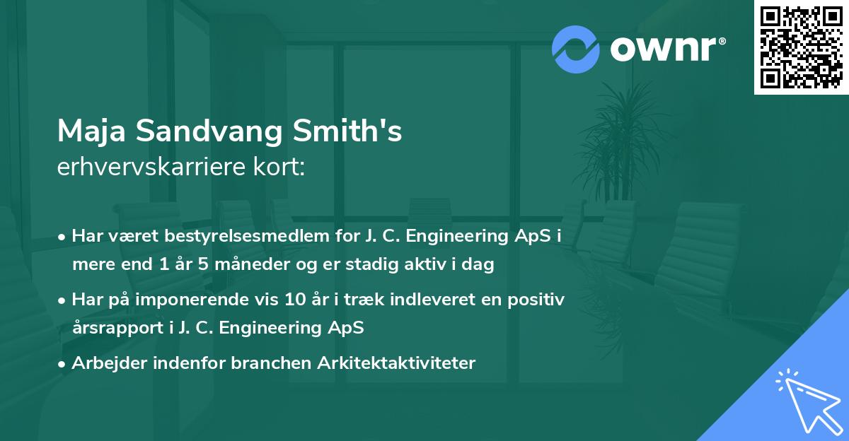 Maja Sandvang Smith's erhvervskarriere kort