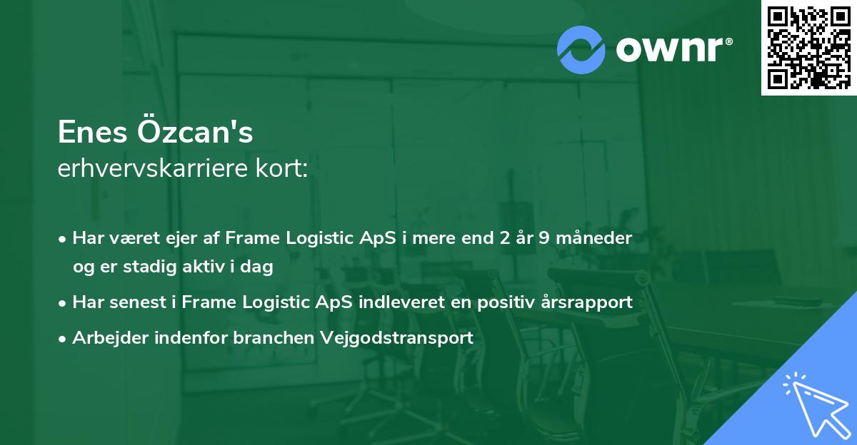 Enes Özcan's erhvervskarriere kort