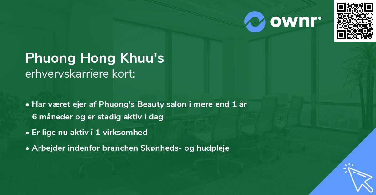 Phuong Hong Khuu's erhvervskarriere kort