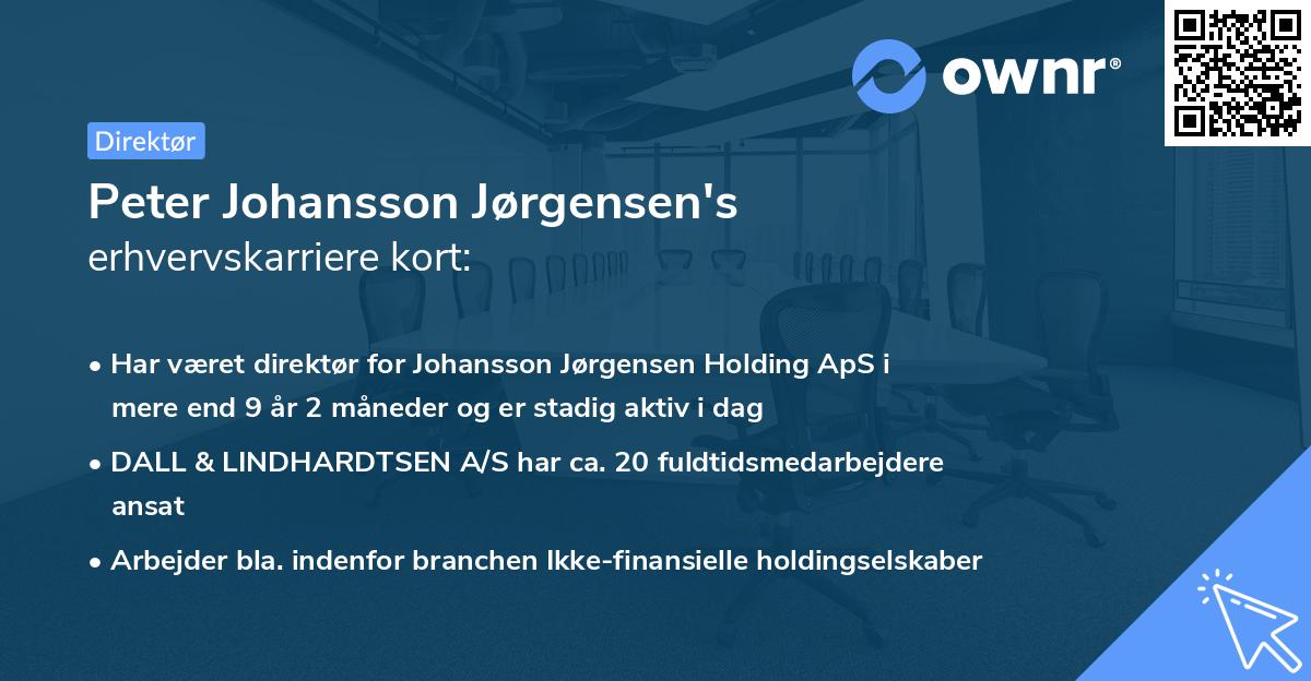 Peter Johansson Jørgensen's erhvervskarriere kort