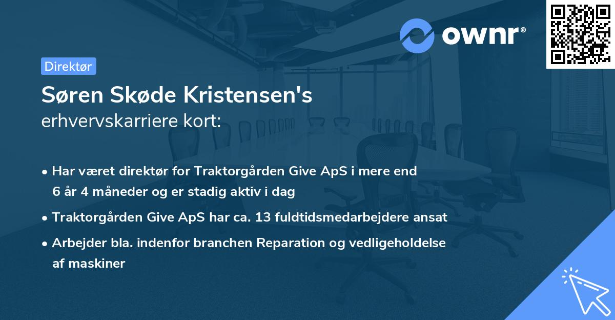 Søren Skøde Kristensen's erhvervskarriere kort
