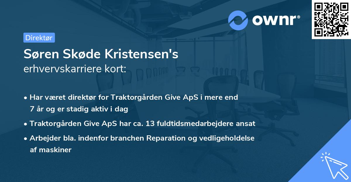 Søren Skøde Kristensen's erhvervskarriere kort