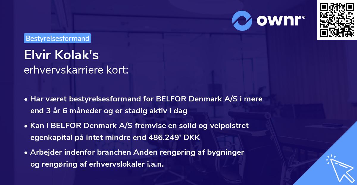 Elvir Kolak's erhvervskarriere kort