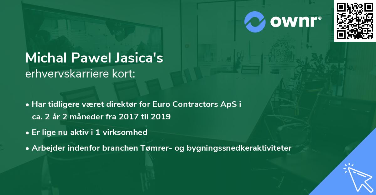 Michal Pawel Jasica's erhvervskarriere kort