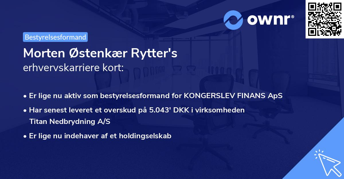 Morten Østenkær Rytter's erhvervskarriere kort