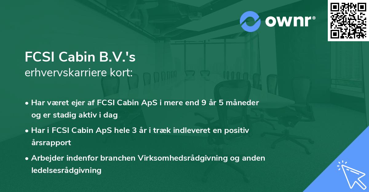 FCSI Cabin B.V.'s erhvervskarriere kort