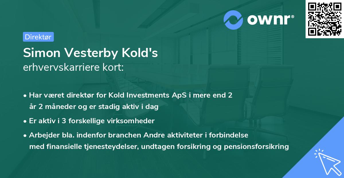 Simon Vesterby Kold's erhvervskarriere kort