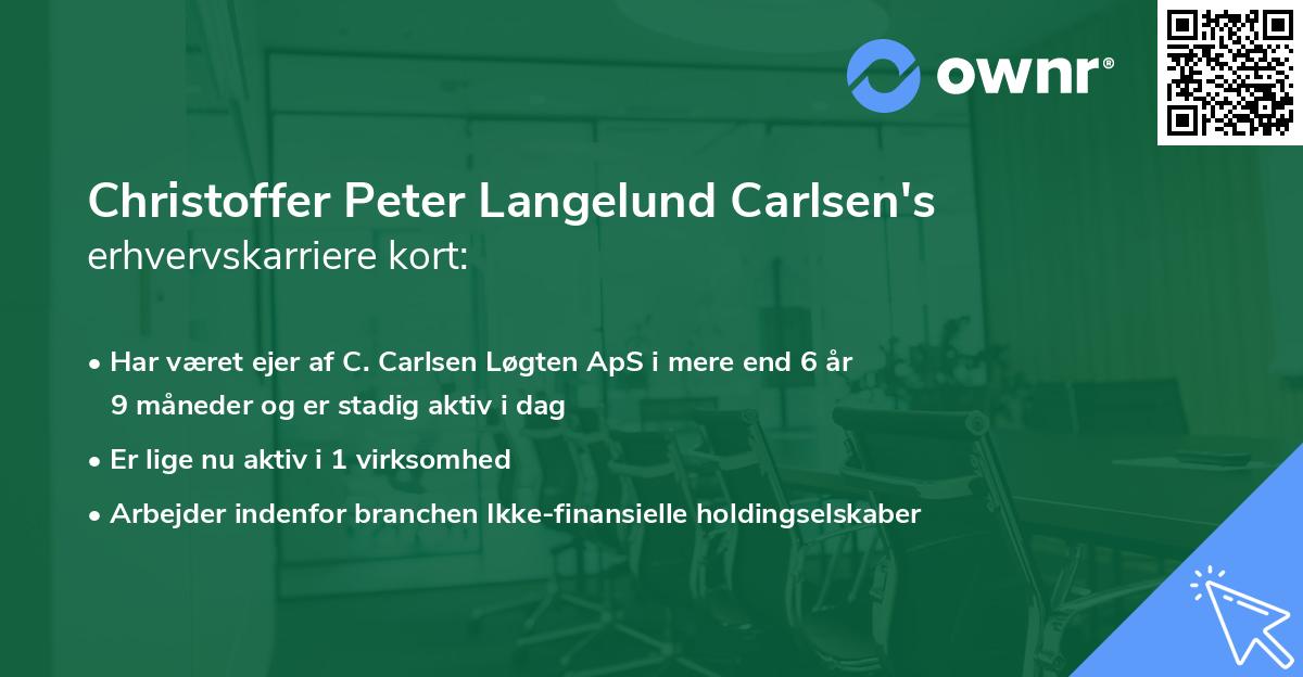 Christoffer Peter Langelund Carlsen's erhvervskarriere kort