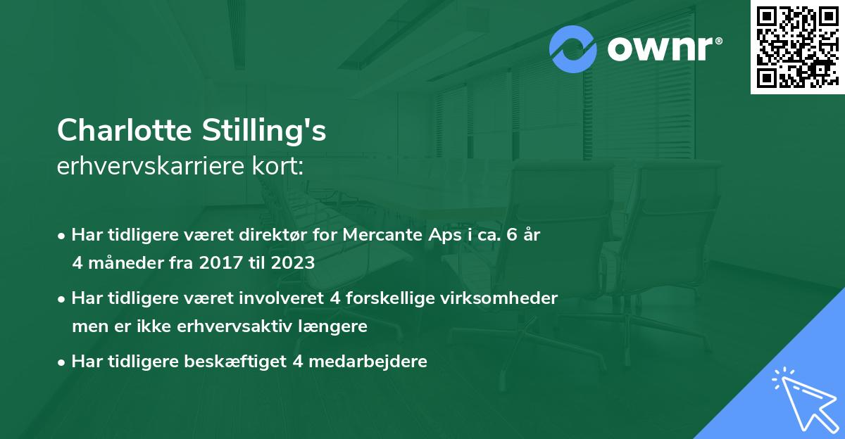 Charlotte Stilling's erhvervskarriere kort