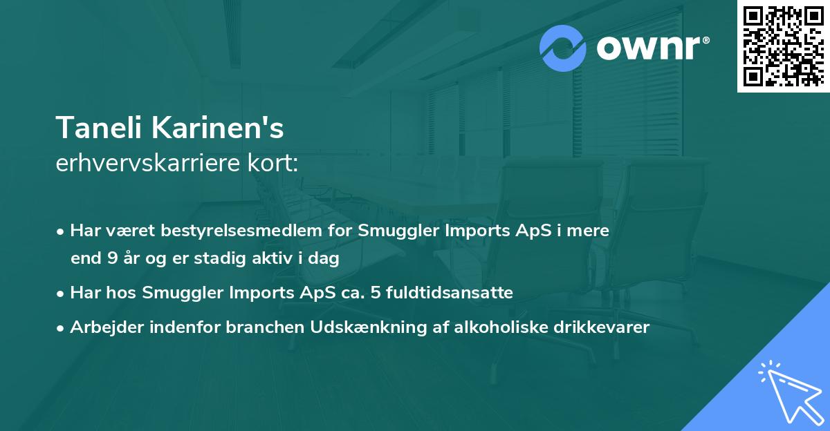 Taneli Karinen's erhvervskarriere kort
