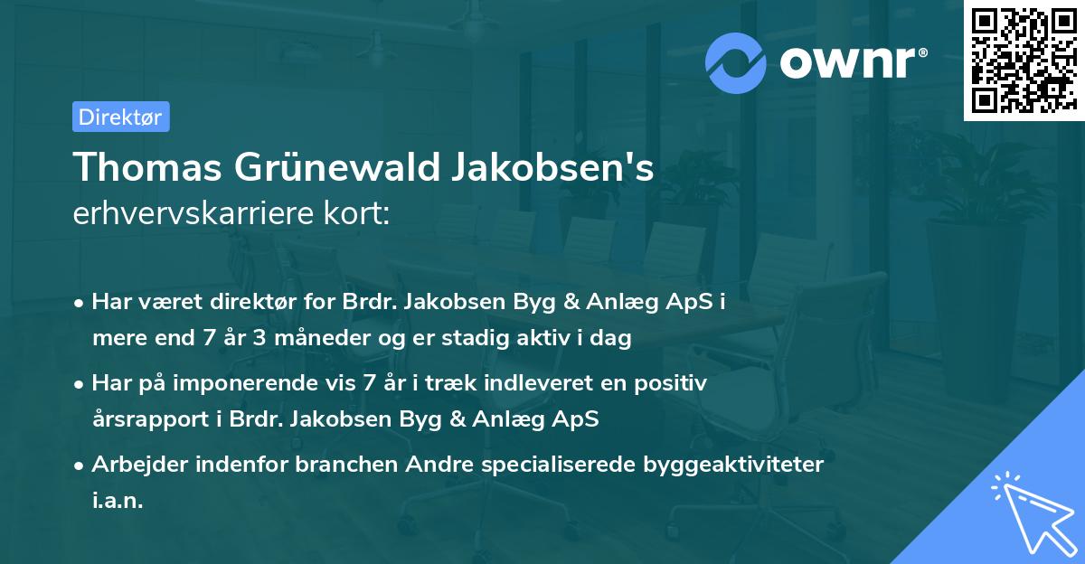 Thomas Grünewald Jakobsen's erhvervskarriere kort