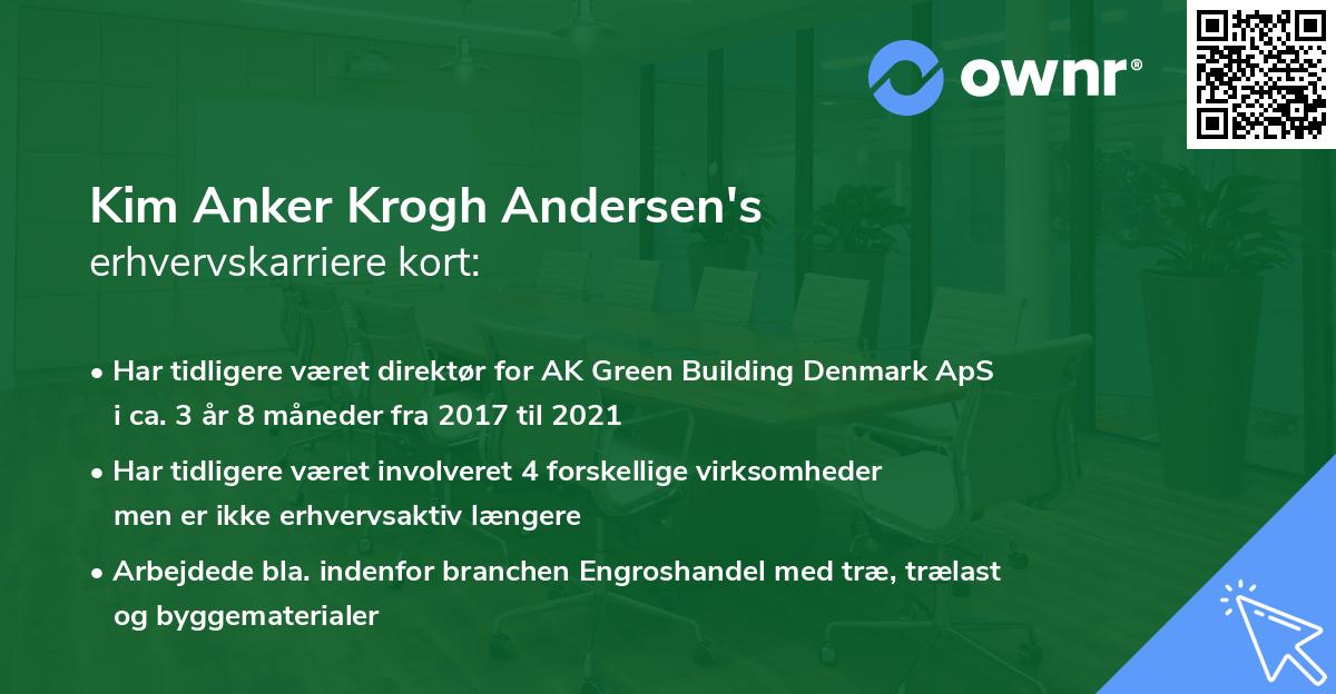 Kim Anker Krogh Andersen's erhvervskarriere kort