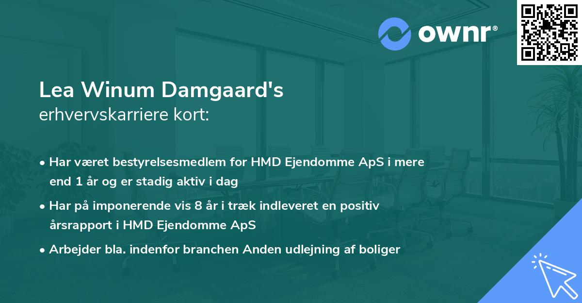 Lea Winum Damgaard's erhvervskarriere kort
