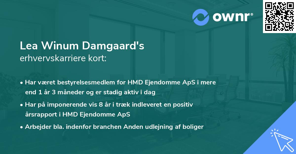 Lea Winum Damgaard's erhvervskarriere kort