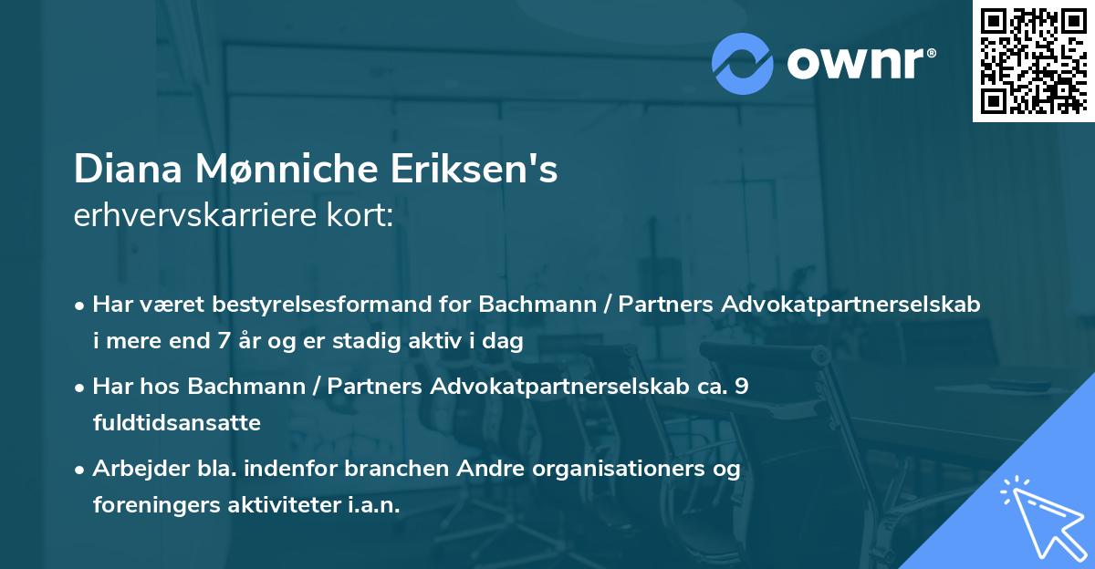 Diana Mønniche Eriksen's erhvervskarriere kort