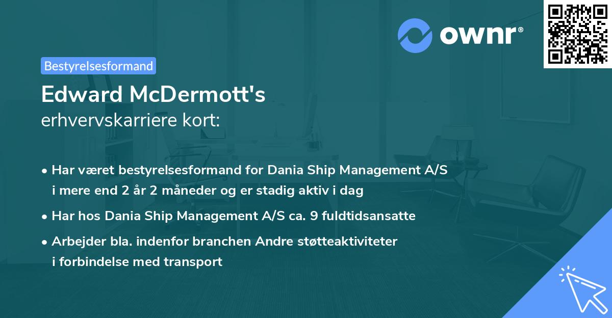 Edward McDermott's erhvervskarriere kort