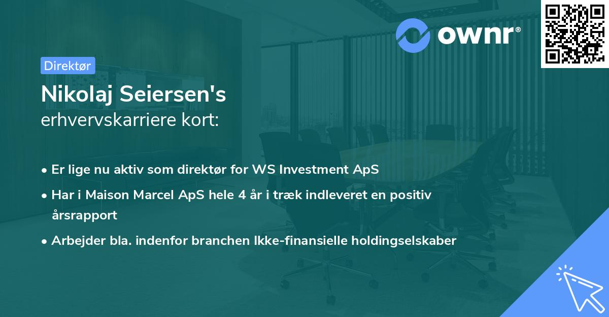 Nikolaj Seiersen's erhvervskarriere kort