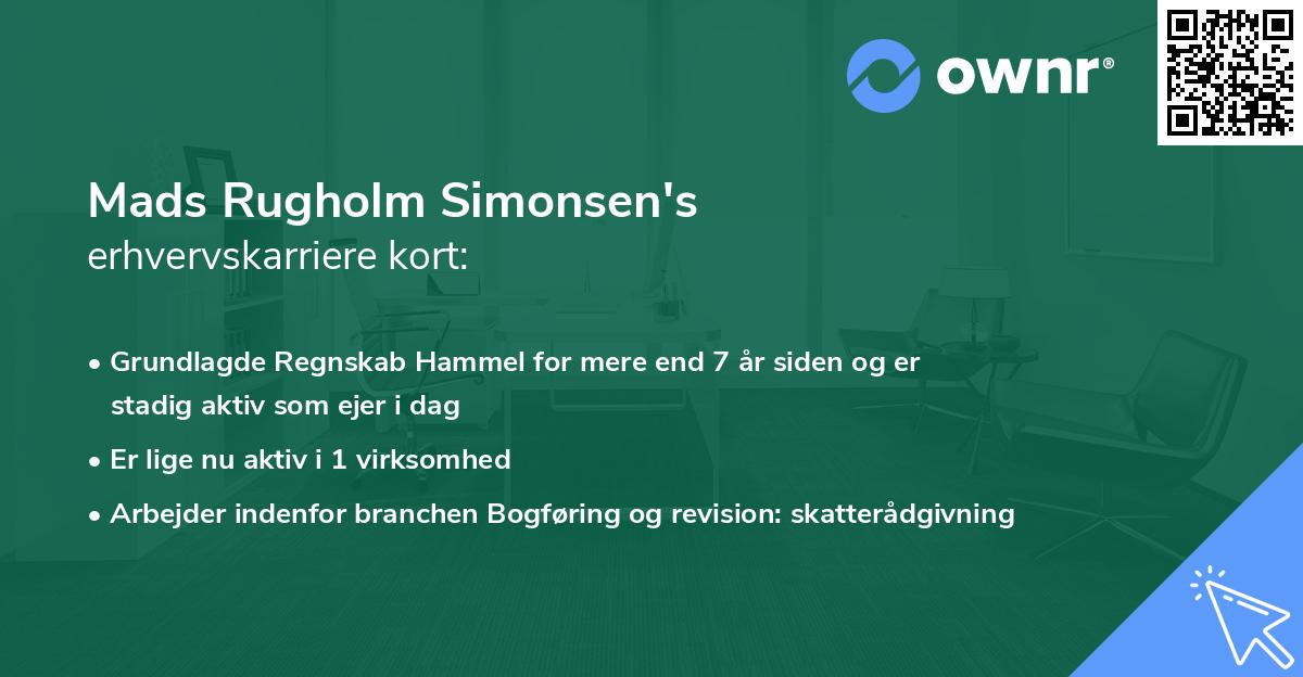 Mads Rugholm Simonsen's erhvervskarriere kort