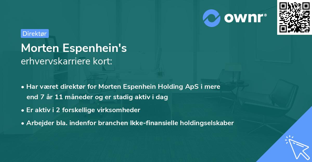 Morten Espenhein's erhvervskarriere kort