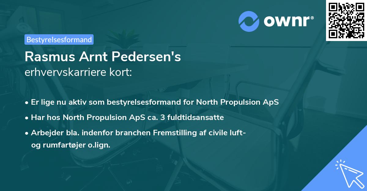 Rasmus Arnt Pedersen's erhvervskarriere kort