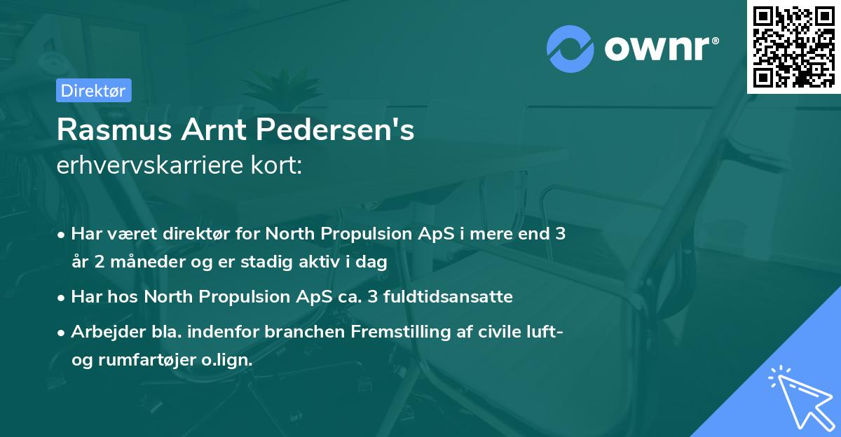 Rasmus Arnt Pedersen's erhvervskarriere kort
