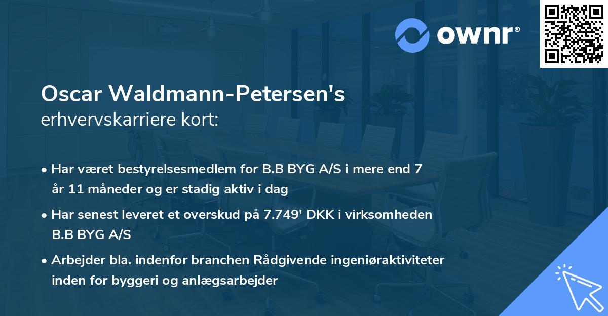 Oscar Waldmann-Petersen's erhvervskarriere kort