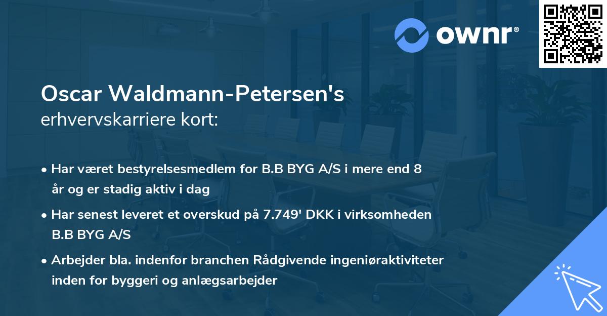 Oscar Waldmann-Petersen's erhvervskarriere kort