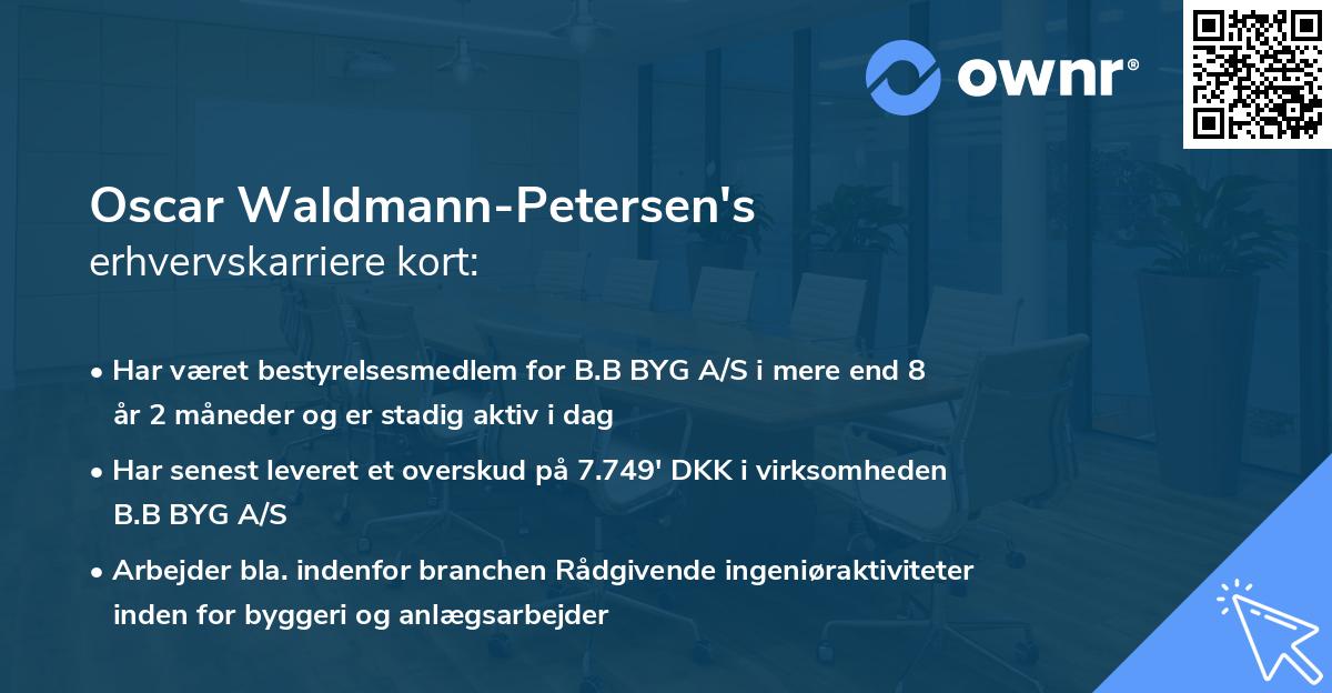 Oscar Waldmann-Petersen's erhvervskarriere kort
