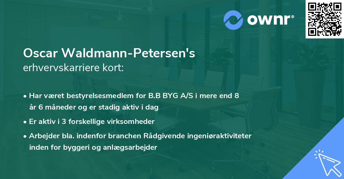 Oscar Waldmann-Petersen's erhvervskarriere kort