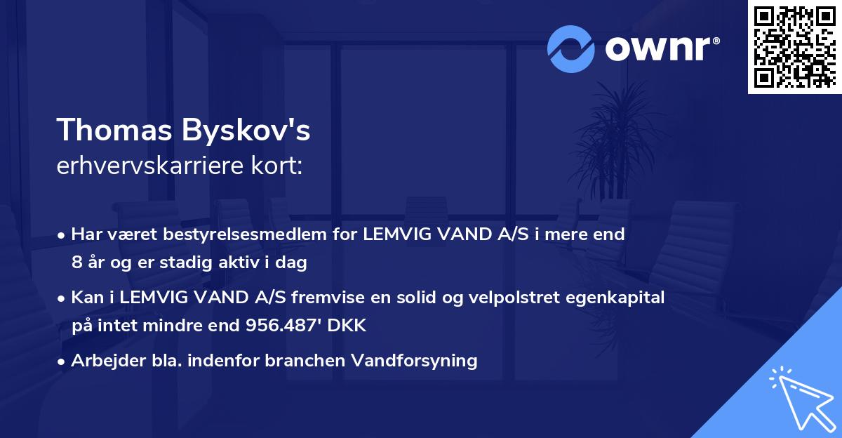 Thomas Byskov's erhvervskarriere kort