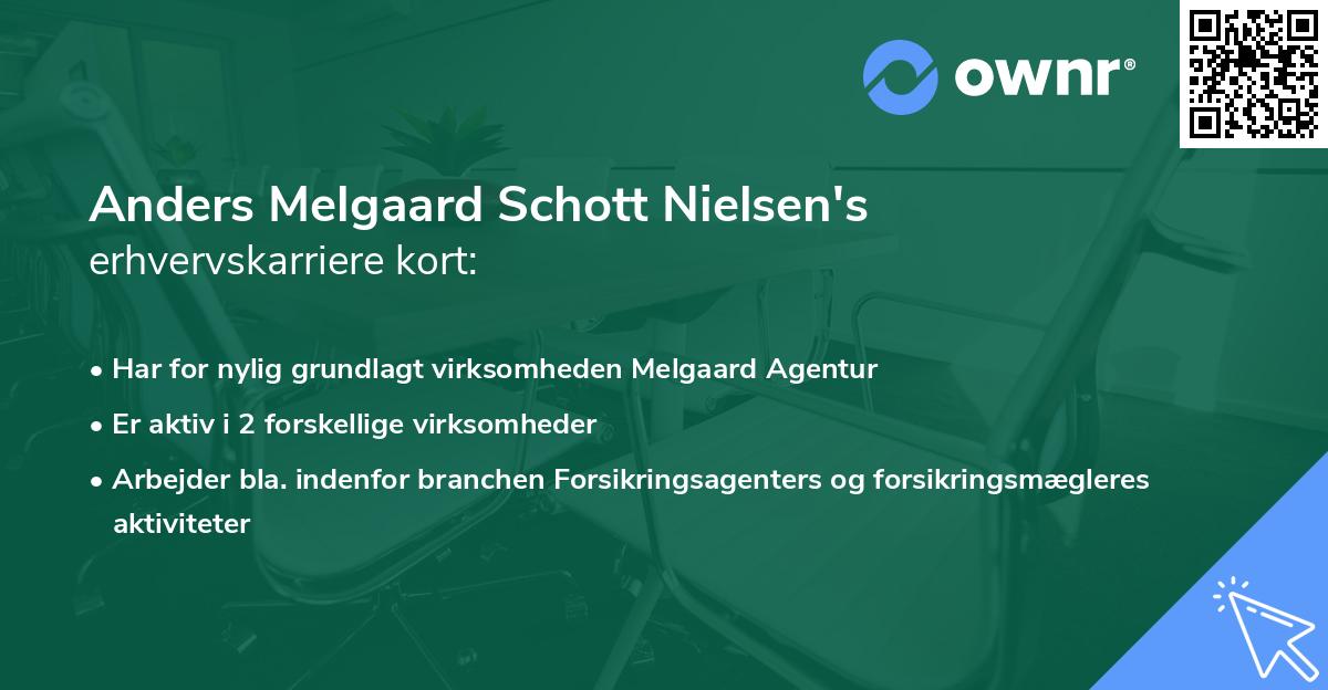 Anders Melgaard Schott Nielsen's erhvervskarriere kort