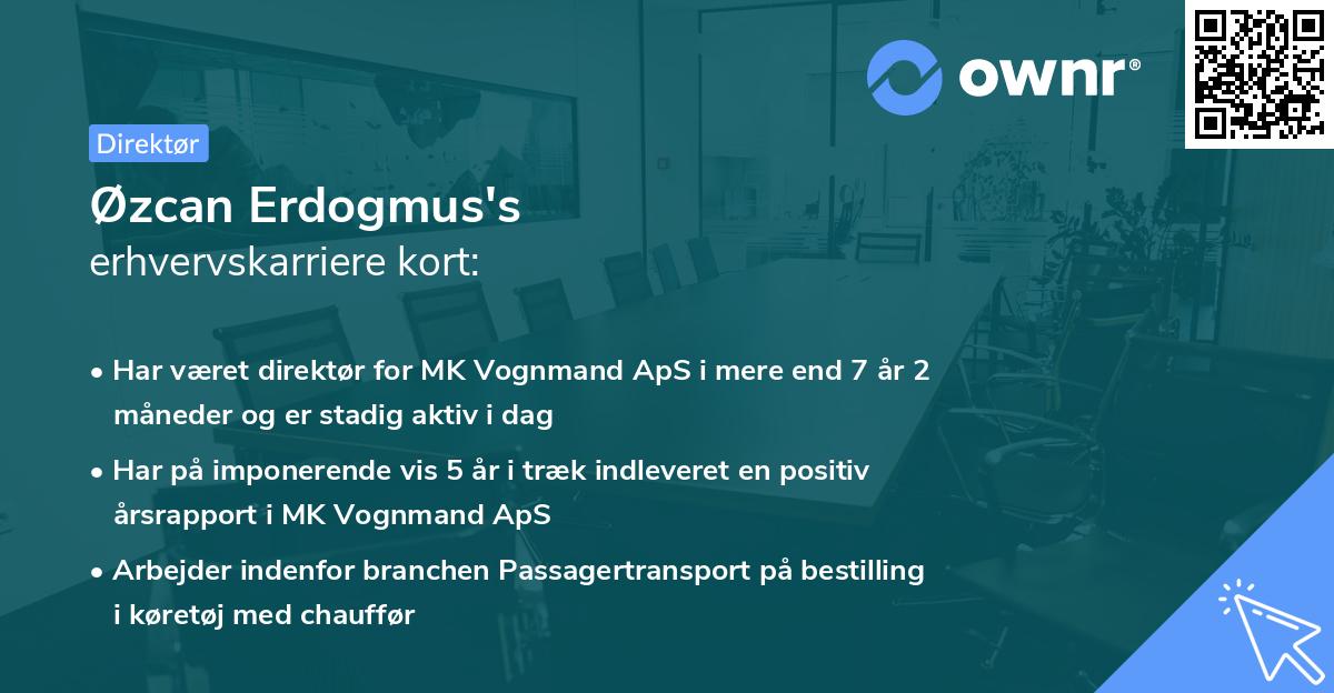 Øzcan Erdogmus's erhvervskarriere kort