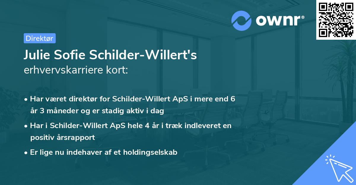 Julie Sofie Schilder-Willert's erhvervskarriere kort